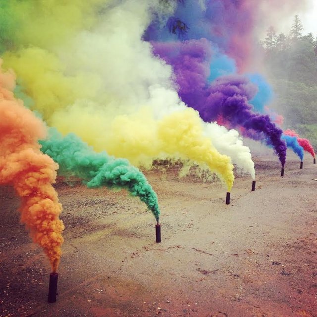 colored smoke grenades